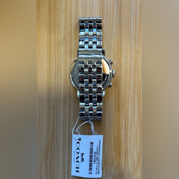 Coach Harrison Watch With 42mm Silver Chronograph Face & Silver Bracelet - Picture 6 of 7